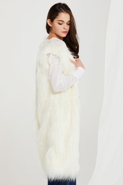 Reagan Faux Fur Long Vest-2 Colors