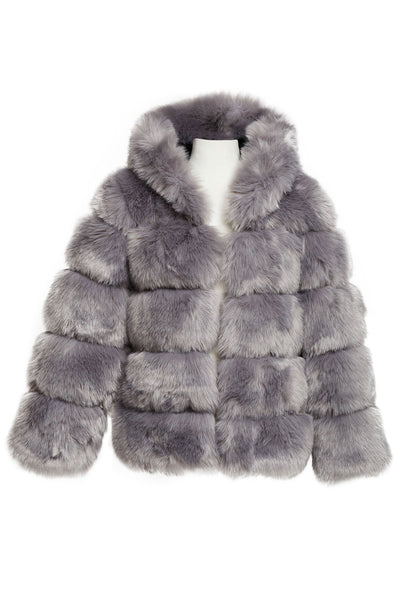 Elena Faux Fur Mink Hoodie Coat-2 Colors