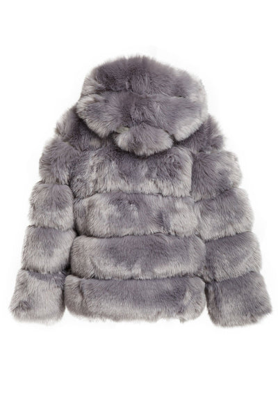 Elena Faux Fur Mink Hoodie Coat-2 Colors