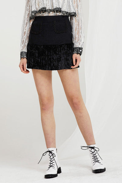 Sophia Velvet-trim Skort