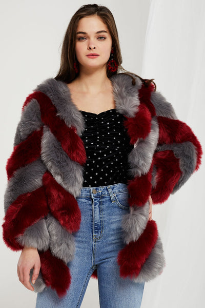 Elijah Diagonal Faux Fur Coat