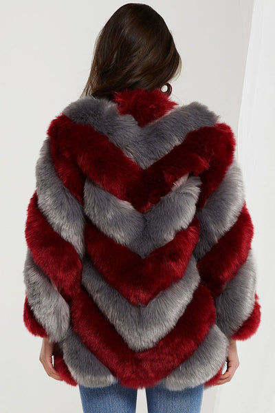 Elijah Diagonal Faux Fur Coat