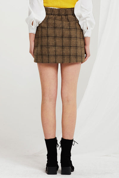 Sarha Flap Pockets Plaid Skort-2 Colors