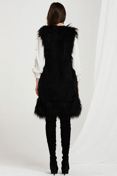 Reagan Faux Fur Long Vest-2 Colors