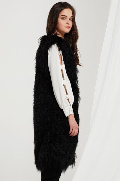 Reagan Faux Fur Long Vest-2 Colors