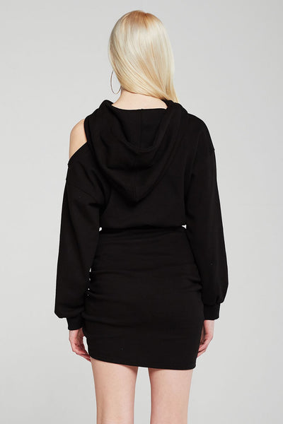 Hannah Cutout Sleeve Hooded Dress