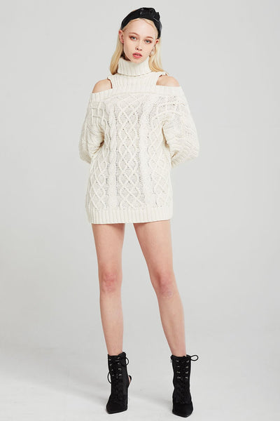 Ivy Cold Shoulder Turtleneck Sweater