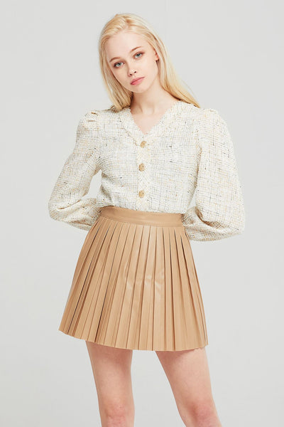 Lucy Puff Sleeve Tweed Cardigan