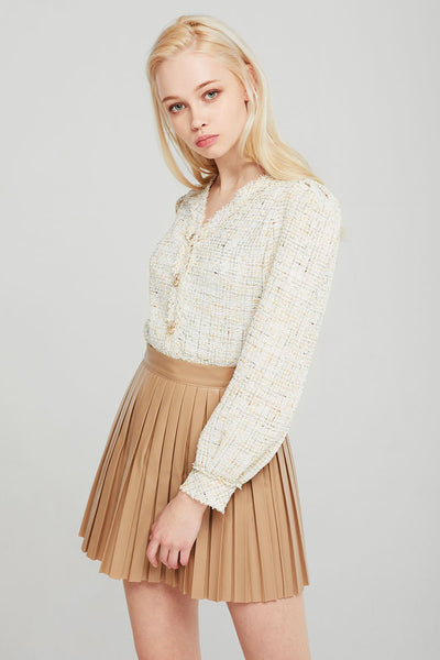 Lucy Puff Sleeve Tweed Cardigan