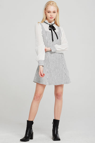 Penelope Bow Tie Tweed Dress