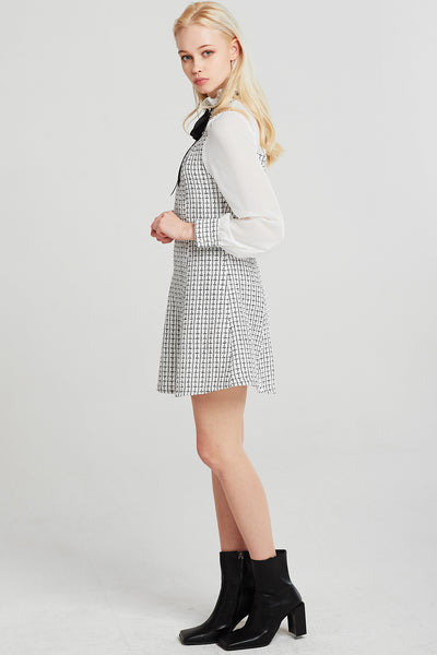 Penelope Bow Tie Tweed Dress