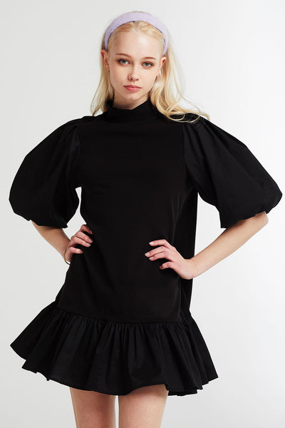 Eleanor Balloon Sleeve Ruffled Dress