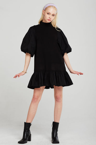 Eleanor Balloon Sleeve Ruffled Dress