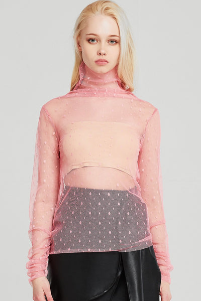 Piper Dotted Mesh Top