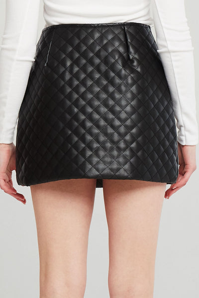 Aurora Quilted Pleather Skirt