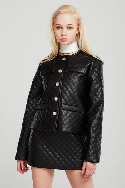 Aurora Quilted Pleather Jacket