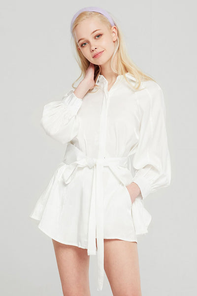 Lily Satin Shirt And Shorts Set