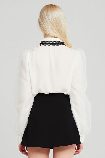 Taylor Contrast Lace Trim Blouse