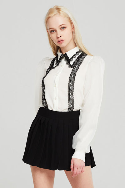 Taylor Contrast Lace Trim Blouse