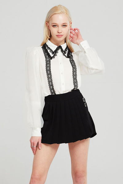 Taylor Contrast Lace Trim Blouse