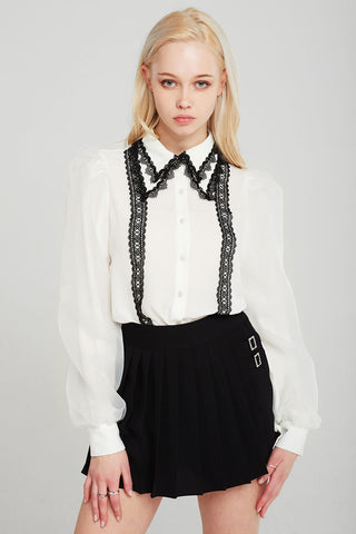 Taylor Contrast Lace Trim Blouse