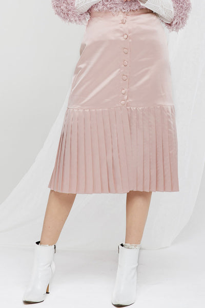 Talia Satin Pleated Hem Skirt-2 Colors