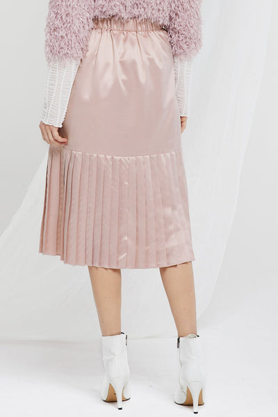 Talia Satin Pleated Hem Skirt-2 Colors