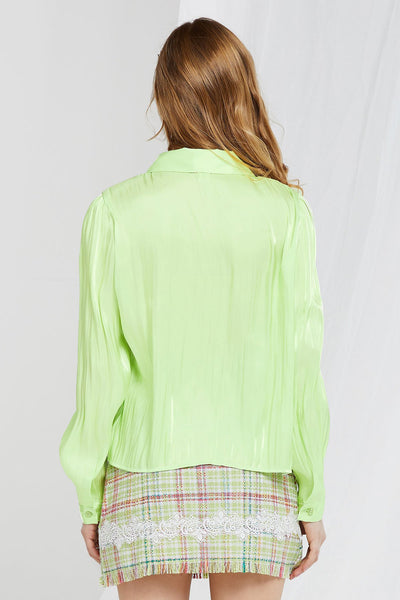 Kendra Pleats Satin Blouse