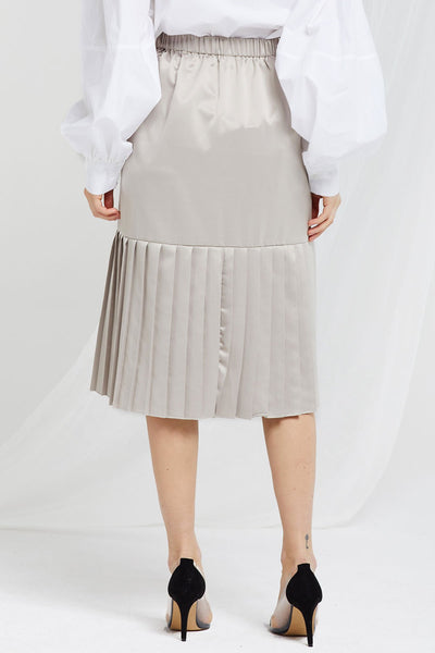 Talia Satin Pleated Hem Skirt-2 Colors