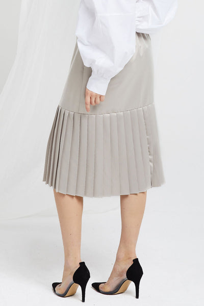 Talia Satin Pleated Hem Skirt-2 Colors