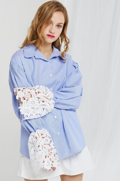 Maroa Lace Cuffs Shirt-2 Colors