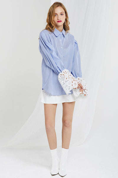 Maroa Lace Cuffs Shirt-2 Colors