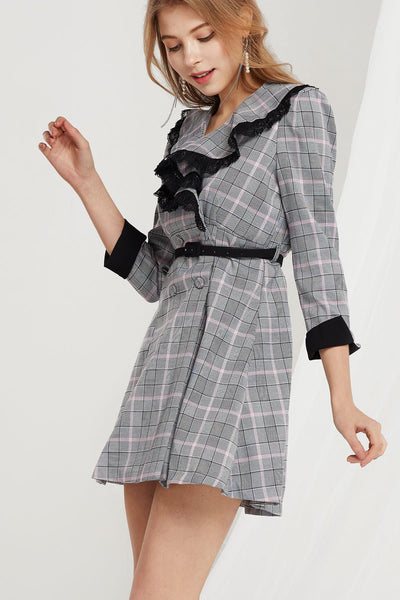 Sybil Double Breast Plaid Dress