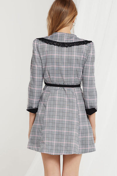 Sybil Double Breast Plaid Dress