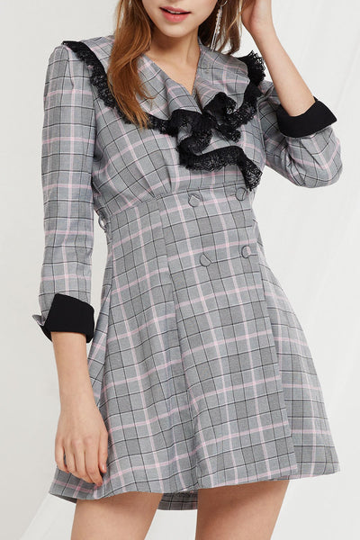 Sybil Double Breast Plaid Dress