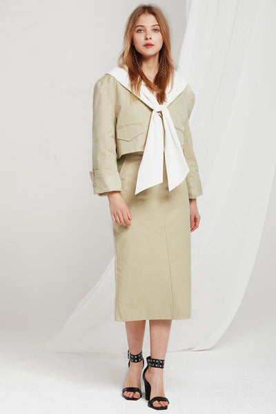 Nelly Notch Lapel Crop Jacket