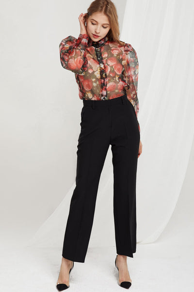 Callie Rose Printed Organza Blouse