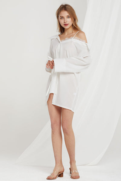 storets.com Vera Asymmetric Shirt Dress-2 Colors