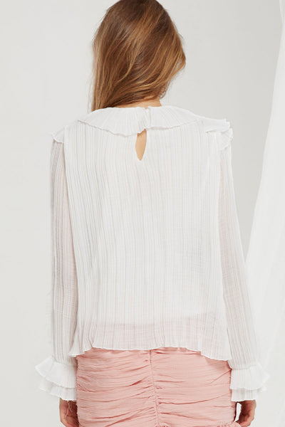 Molly Crinkled Ruffle Blouse