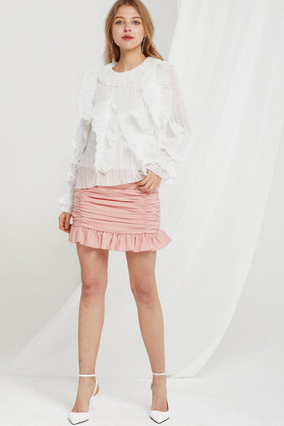 Molly Crinkled Ruffle Blouse