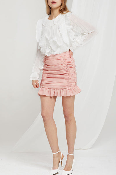 Molly Crinkled Ruffle Blouse