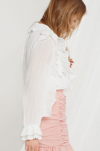 Molly Crinkled Ruffle Blouse