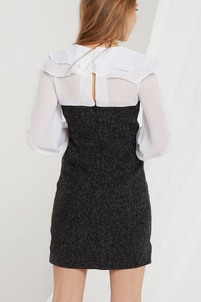 Taylor Wavy Collar Contrast Dress