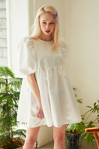 Abigail Puff Sleeve Babydoll Dress