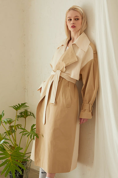 Brianna Colorblock Trench Coat