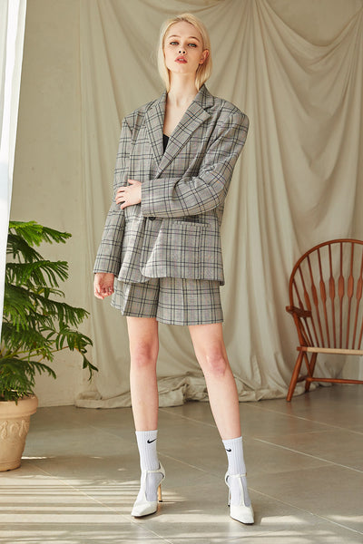 Paige Plaid Boyfriend Jacket