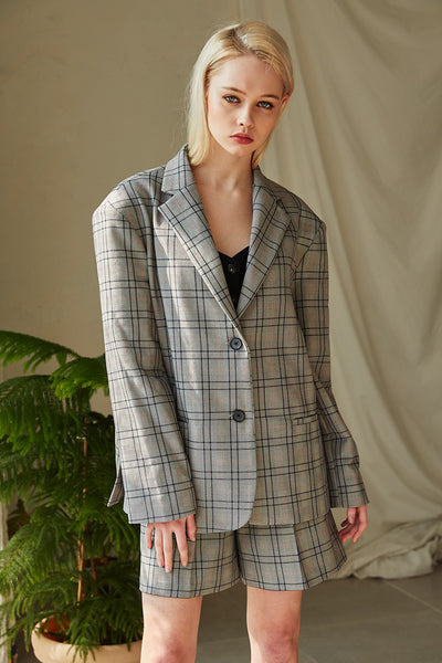 Paige Plaid Boyfriend Jacket