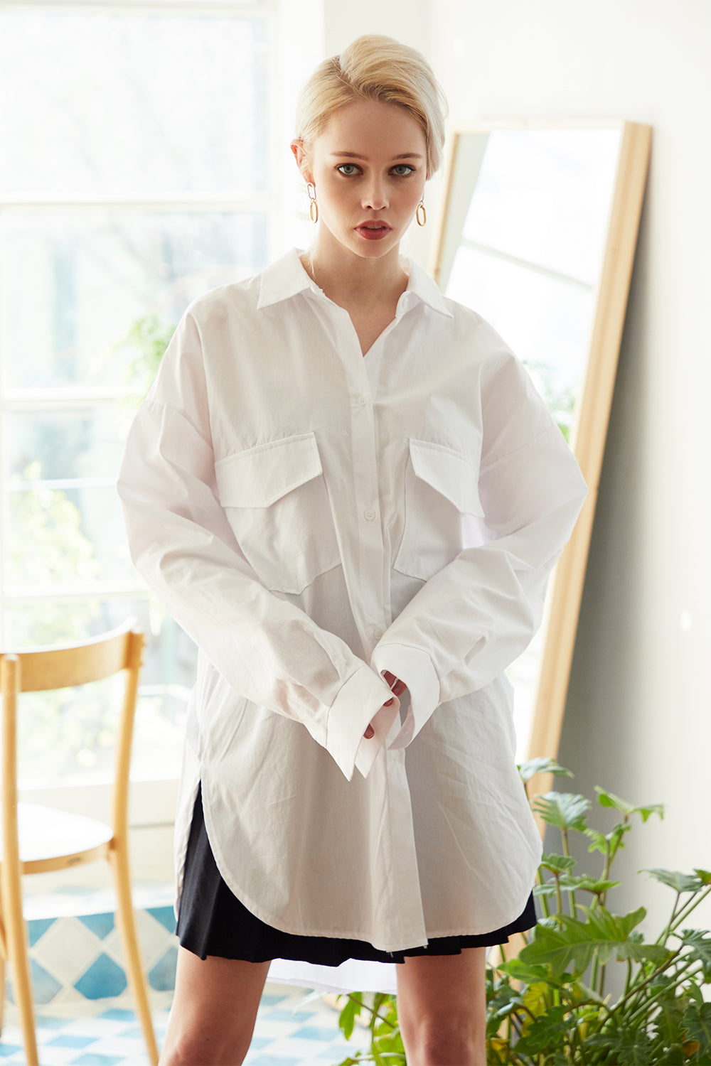 Journey Oversized Ruched Shirt Dress