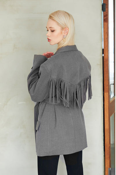 Bailey Fringe Jacket w/Belt