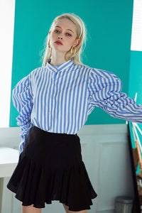 Finley Striped Ruched Sleeve Shirt